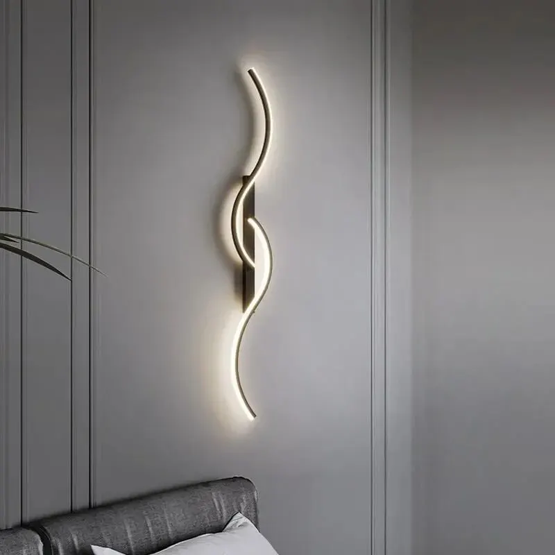 Modern Minimalist Wall Light Lines LED Wall Sconces Home Decoration Bedroom Living Room Lighting Fixtures Household Appliances