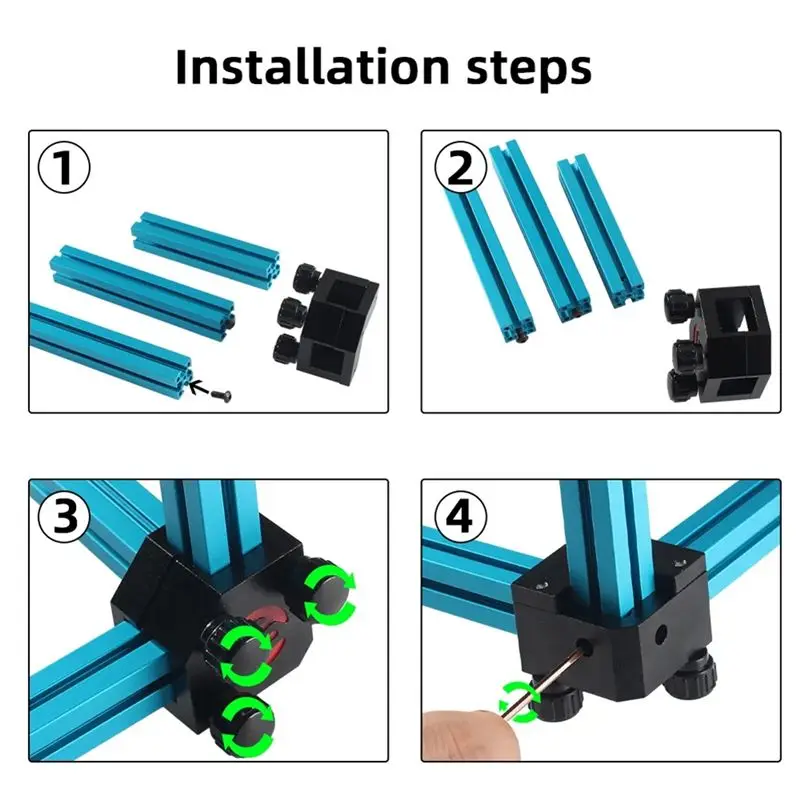 AF93-Autante per l'installazione del righello ad angolo retto per stampante 3D Rigrat con forchetta per insalata Voron V0 da 0,1/0,2 micrometri, per parti di profilo 1515