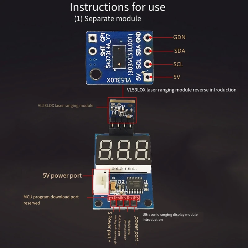 Лазерный дальномер VL53L0X, многофункциональный портативный сенсорный модуль Tof для измерения времени полета, простая установка