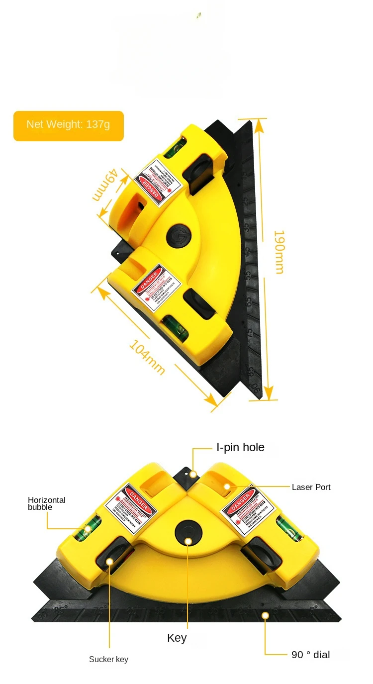 Tile laying 90 degree laser Angle line instrument  laying Right Angle ground instrument Tile laying tool  laser level