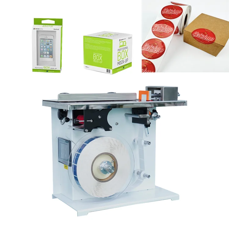 

Semi Automatic Sealing Label Applicator Electric Desktop Sticker Labeling Machine for Flat Corner Box Flat