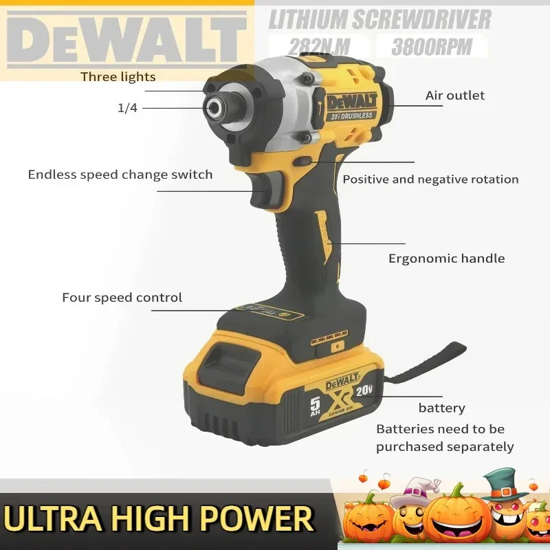 Dewalt DCF860 مثقاب مدمج لاسلكي / مفك مثقاب كهربائي بدون فرش أدوات كهربائية قابلة لإعادة الشحن مطورة 20 فولت #4