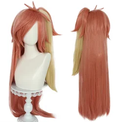 Long Straight Synthetic Ombre Orange Blonde Wig Anime Game Cosplay Fluffy Heat Resistant Wig for Daily Party