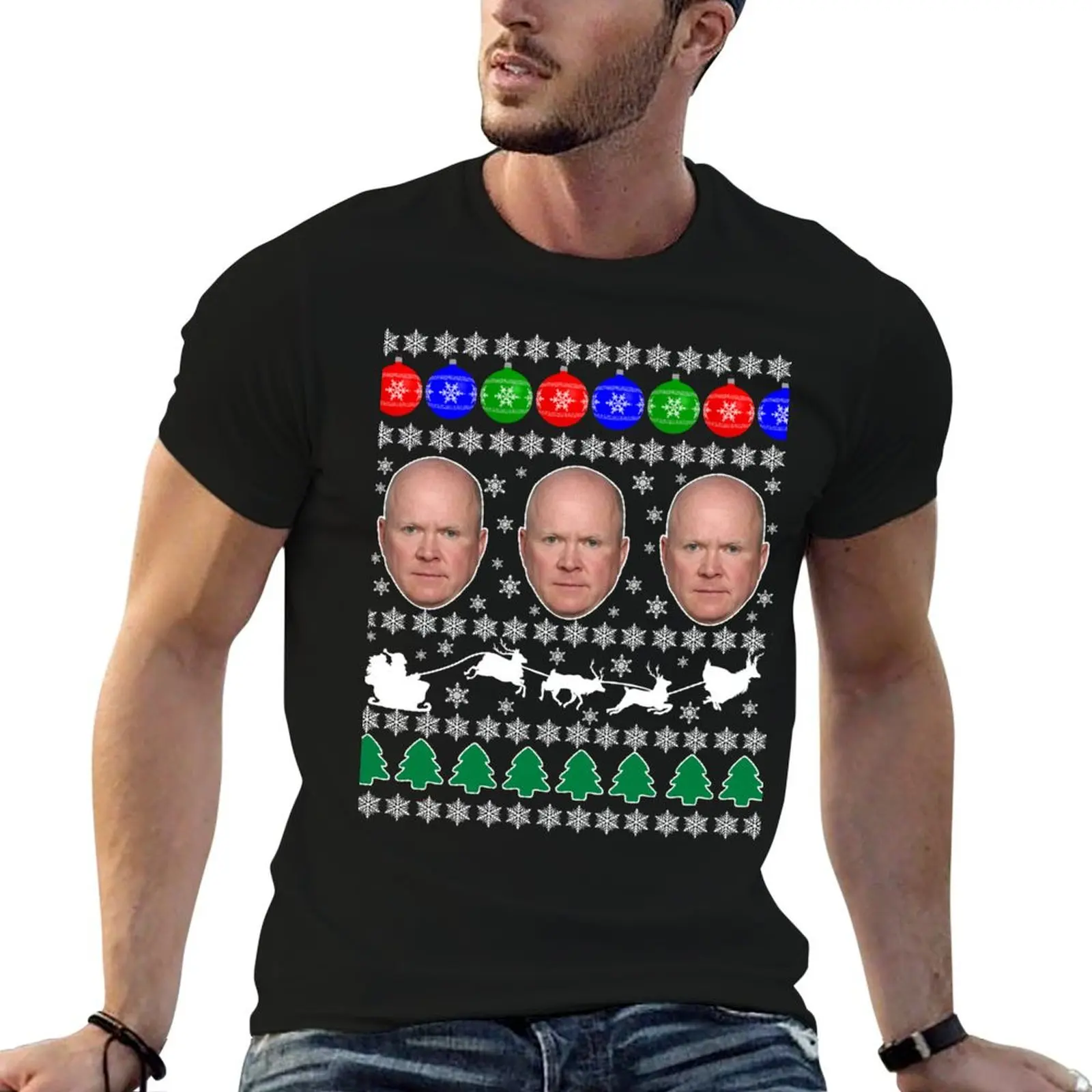 Phil Mitchell Steve McFadden Eastenders Ian Beale Ugly Christmas Sweater Xmas Party Jumper Gift Idea T-Shirt