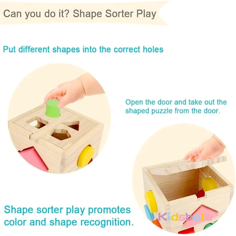 Holz 13/16 Löcher Farbe & Form Passende Sortierer Box Montessori Sinnes Spielzeug Lernen Geometrische Block Passende Spiel für Kleinkind