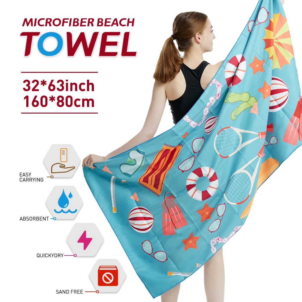 Big Beach Towels Microfiber Beach Towels Quick Dry Towel Sand Cloud Beach Towels Aldults Pool Towel for Travel Swimmers(S13)