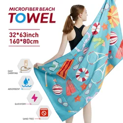 Big Beach Towels Microfiber Beach Towels Quick Dry Towel Sand Cloud Beach Towels Aldults Pool Towel for Travel Swimmers(S13)