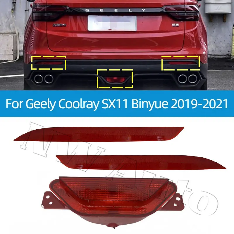 

Car Rear Bumper Reflector Brake Light For Geely Coolray SX11 Binyue Proton X50 2019 2020 2021 Rear Foglight Brake Lamp
