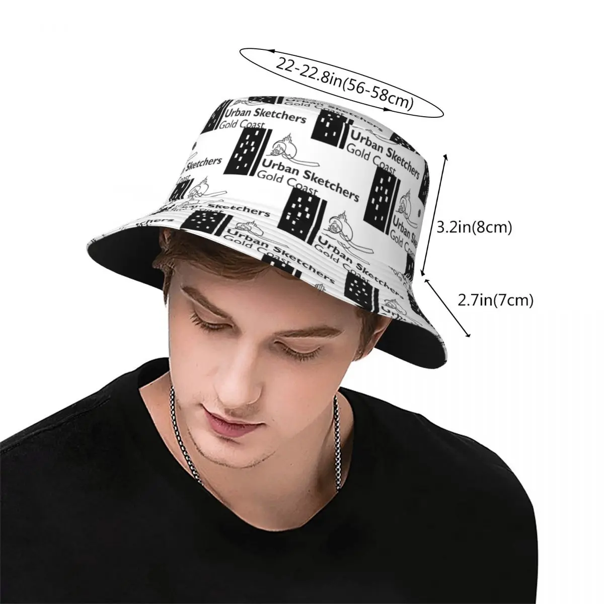 USk Gold Coast Large Black Logo Bucket Hat Panama For Kids Bob Hats Autumn Fisherman Hats For Summer Fishing Caps Man Woman