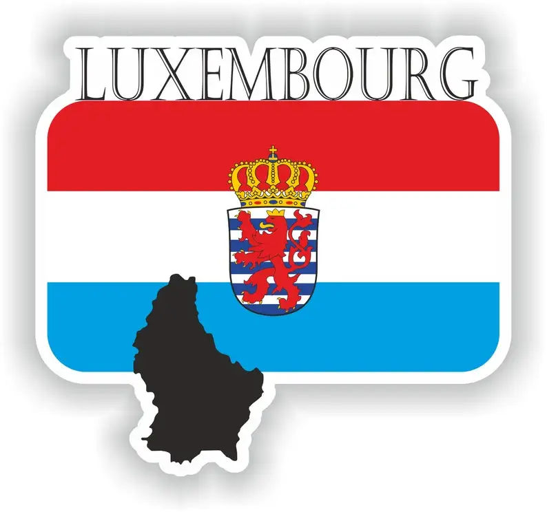 

Luxembourg Flag Map Contour Emblem Decals Custom Waterproof Cover Scratches Stickers Decorative Accessory Funny Refit Decoration