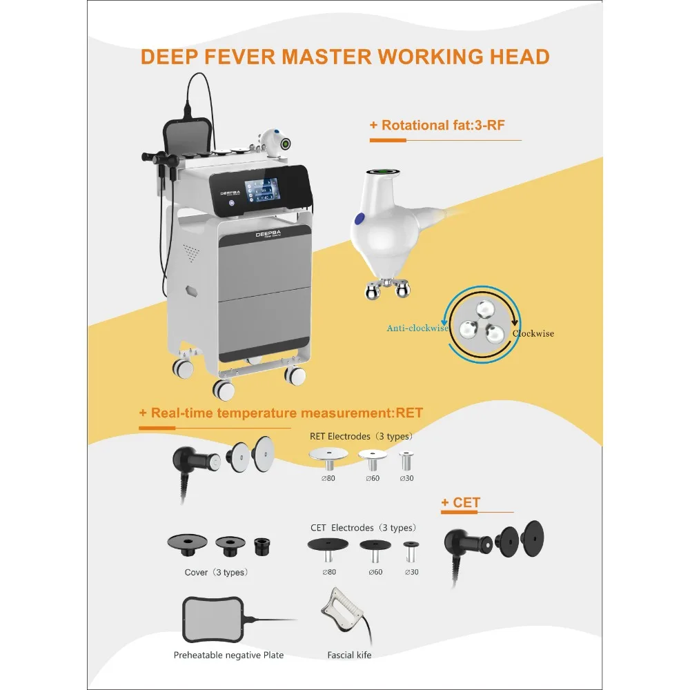 2023 New 448Khz Ret Machine Monopolar RF Face Lifting CET Body Contouring 448K Cellulite Reduction Diathermy RF Beauty Equipment