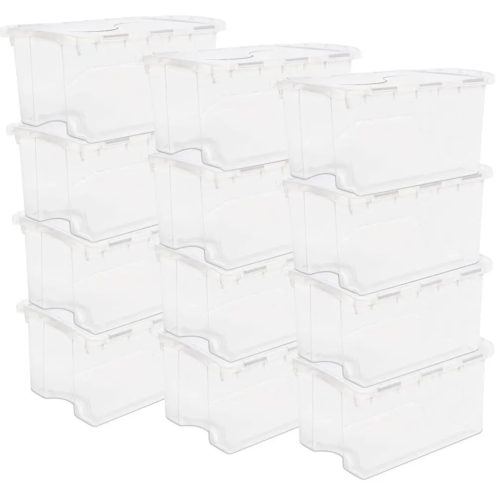 

Складные прозрачные контейнеры для хранения объемом 4 кварты с откидной крышкой для организации пространства