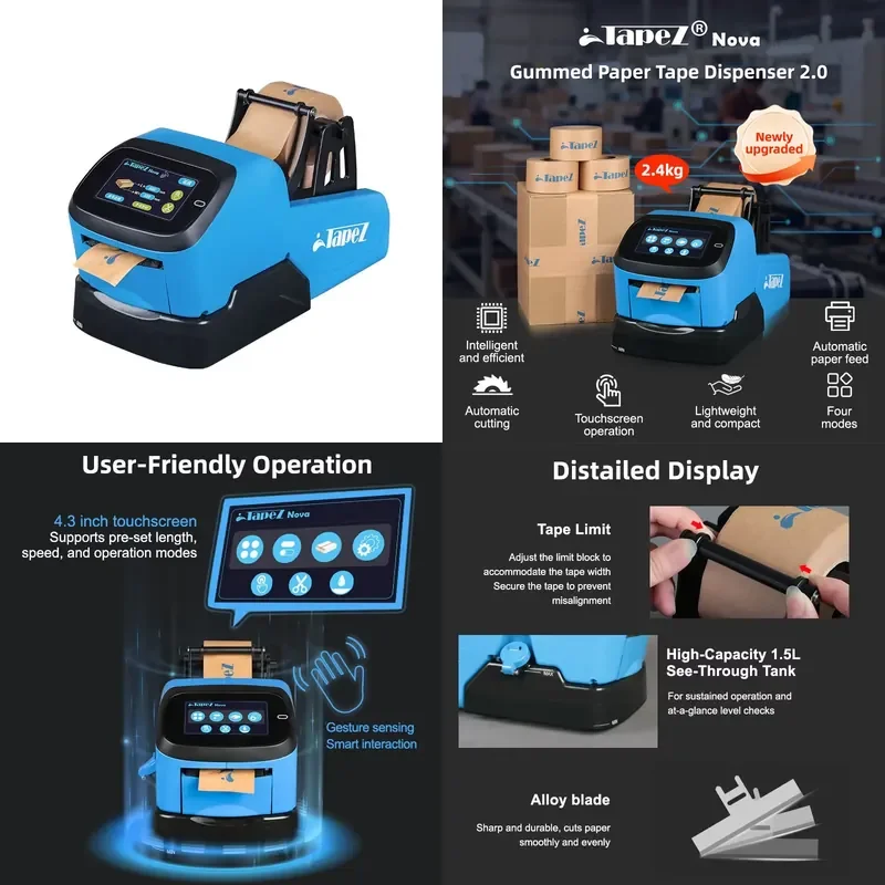 for Ulinepak TapeZ 2.0 Lightweight Automatic Water Activated Kraft Tape Dispenser with 100-240V Power Supply