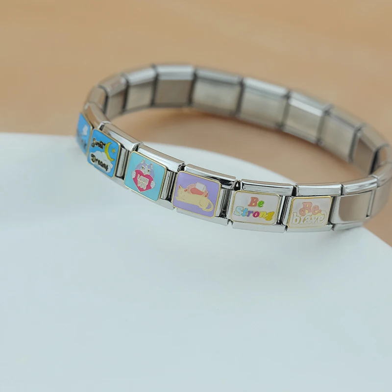 Hapiship-女性の愛はステンレス鋼のチャーム、リンクビーズ、ジュエリー作り、ファッション、イタリア、9mm、DJ1296-B、2024