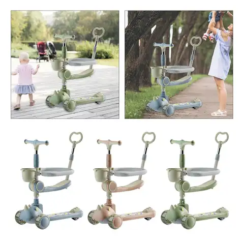 Scooter dobrável com forte capacidade de carga, brinquedo, mini scooter, luzes de roda LED