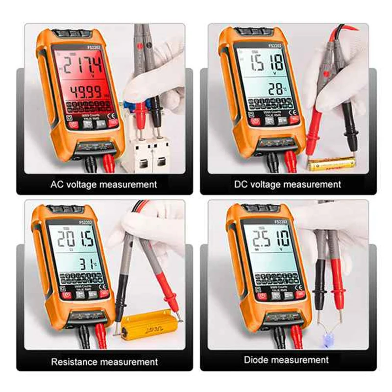 HUAJIAYI Large Screen Digital Multimeter Professional 9999 Counts TRMS Capacitance AC DC Volt Temp Resistance Transistor Testers