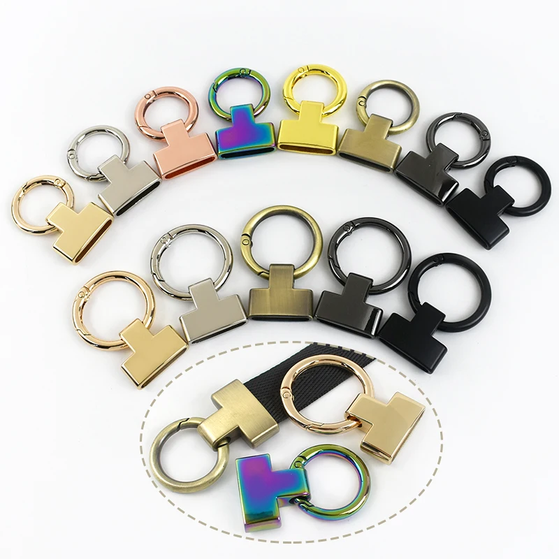 

5/10Pcs 20/25mm Metal O Ring Keychain Spring Hooks Bag End Clip Buckle Webbing Handbag Strap Clasp Belt DIY Hardware Accessories