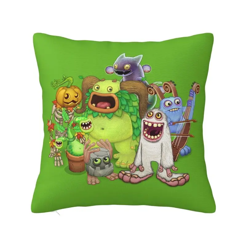 Nordic Style Classic Video Game My Singing Monsters Cushion Cover 40x40cm Soft Pillow Case for Car Square Pillowcase Home Decor