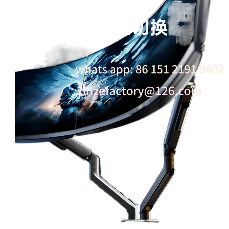 حامل شاشة قابل للتخصيص، شاشة مزدوجة، قاعدة رفع شاشة فرعية للكمبيوتر المحمول من واحد إلى اثنين