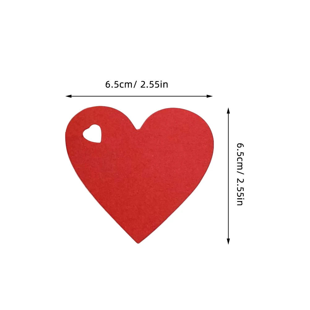 

100 Pcs Heart Shaped Gift Tags Red Paper Valentine Hanging Labels Eco Friendly Lightweight Romantic Decorative Signs