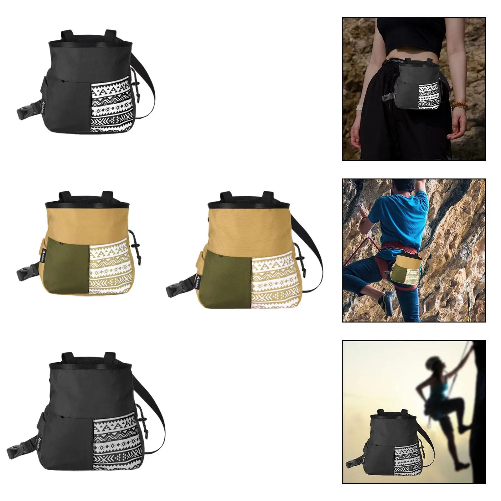 

Сумка для мела для скалолазания, многофункциональная сумка для легких аксессуаров с поясом, компактная для тренировок в помещении, тренажерного зала, фитнеса на открытом воздухе