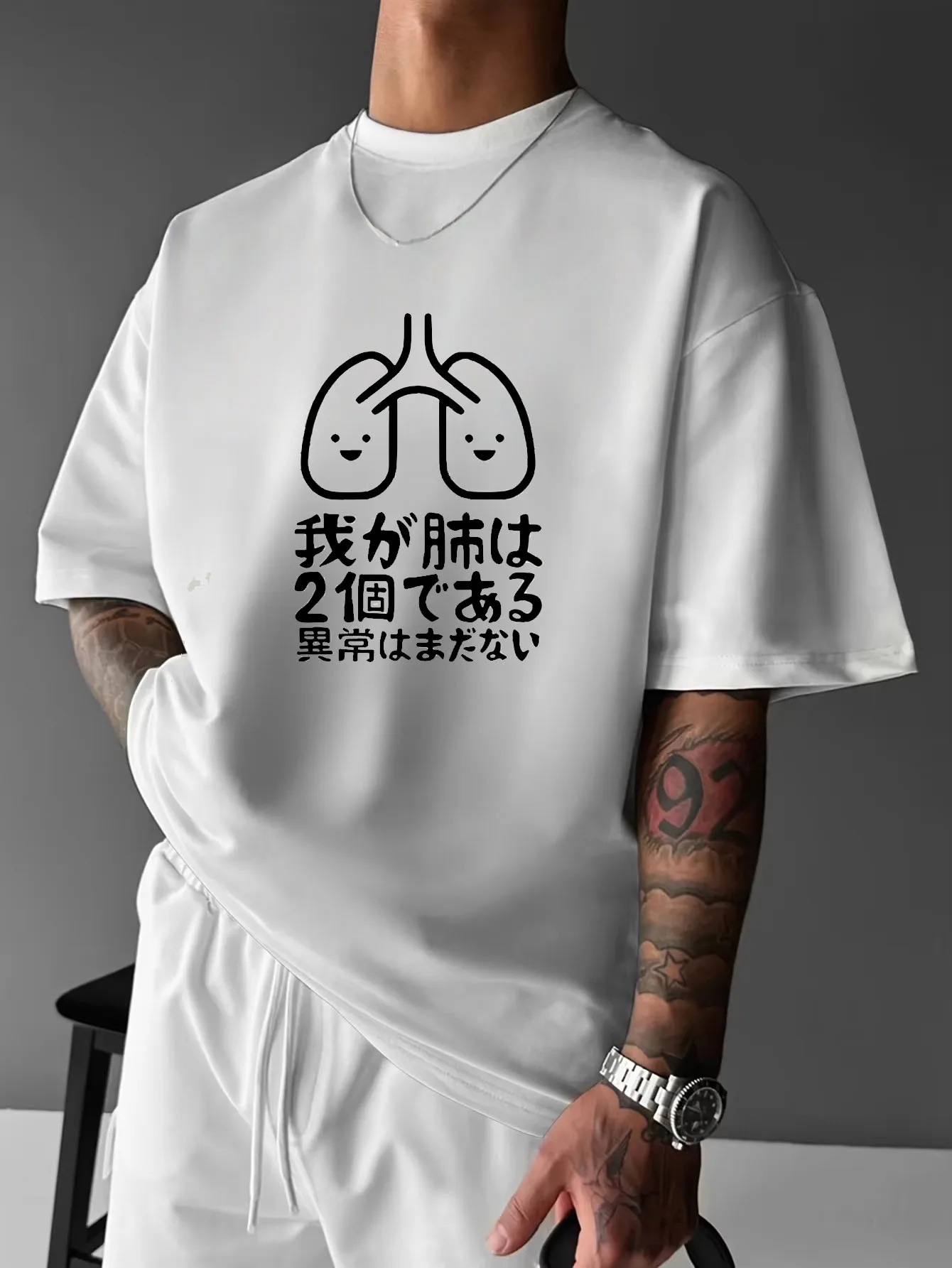 المرأة 2025 عادية تي شيرتات قصيرة الاكمام طباعة لطيف الرئة والنص الياباني الصيف عادية مريحة لباس غير رسمي تصميم لعوب #1