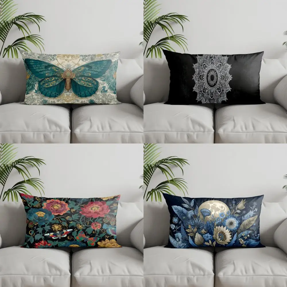 

Home Decor Vintage Butterfly Pattern Pillowcase Suitable For Sofa Bedroom Car Pillow Cover Cushion Rectangular Back Cushion