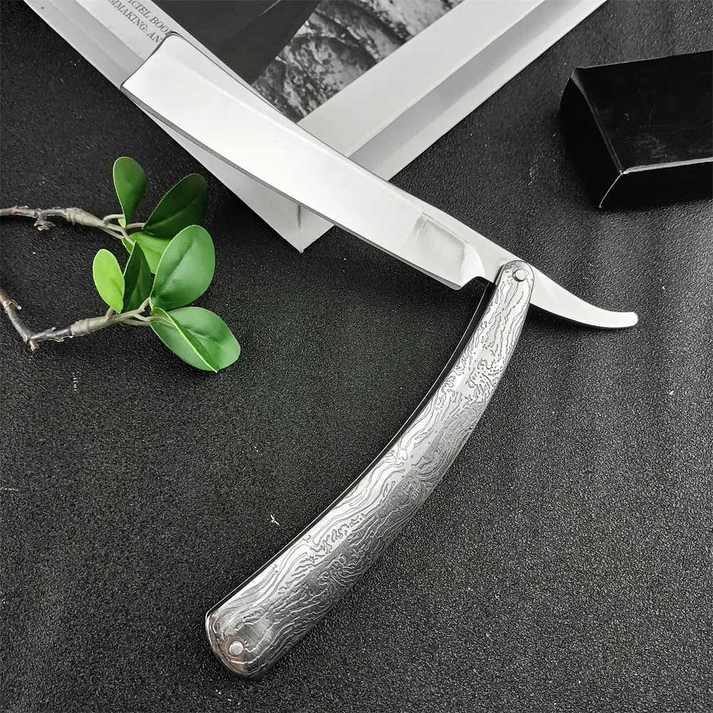 سكين ماكينة حلاقة احترافية قابلة للطي - ماكينة حلاقة بحافة مستقيمة ماكينة حلاقة فاخرة من الفولاذ المقاوم للصدأ للاستخدام المنزلي للرجال #5