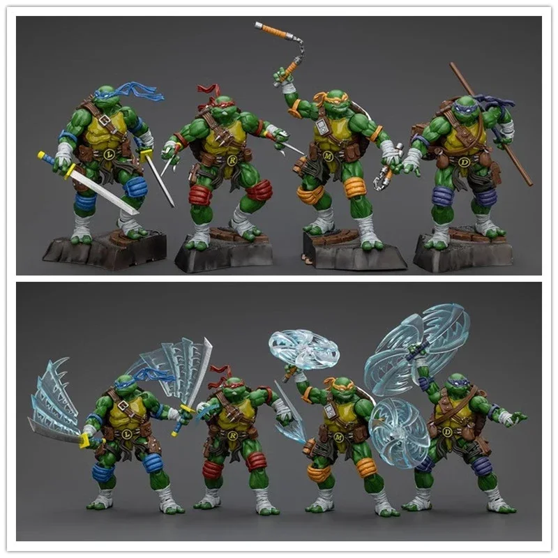 Genuine Original   JOYTOY TMNT 1/18 ACTION FIGURES RAPHAEL LEONARDO DONATELLO MICHELANGELO 4PCS MODEL GIFT Action FigureToys