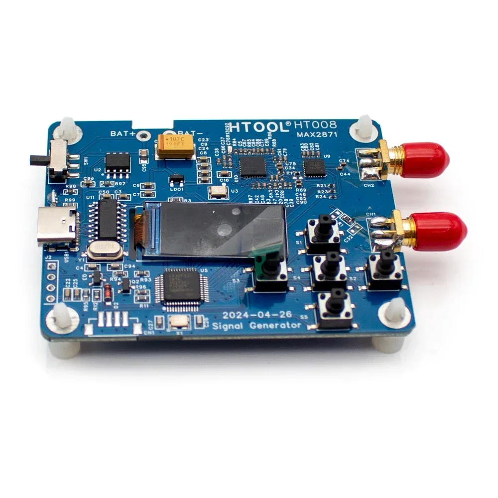 Generator sygnału RF MAX2871, zakres częstotliwości 23,5-6000MHz, zasilanie USB Type-C DC 5V, obsługa trybu punktowego/sweep.