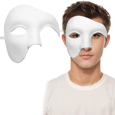 Half-Face Ball Mask With Ribbons Phantom Of The Opera Mask Venetian Phantom Mask For Halloween Costume Party Masquerade Mask