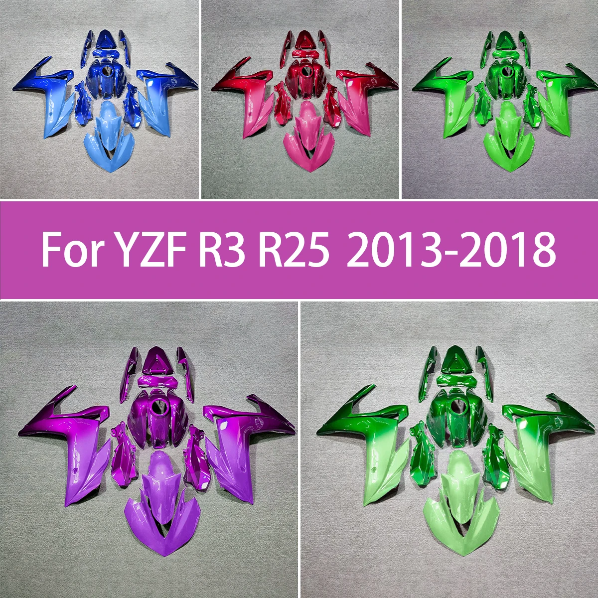 

Для 2013-2018 Yamaha YZF R3 R25 комплект обтекателей пластиковый литой под давлением на заказ 13-18 YZF-R3 R25 сменный комплект обтекателей