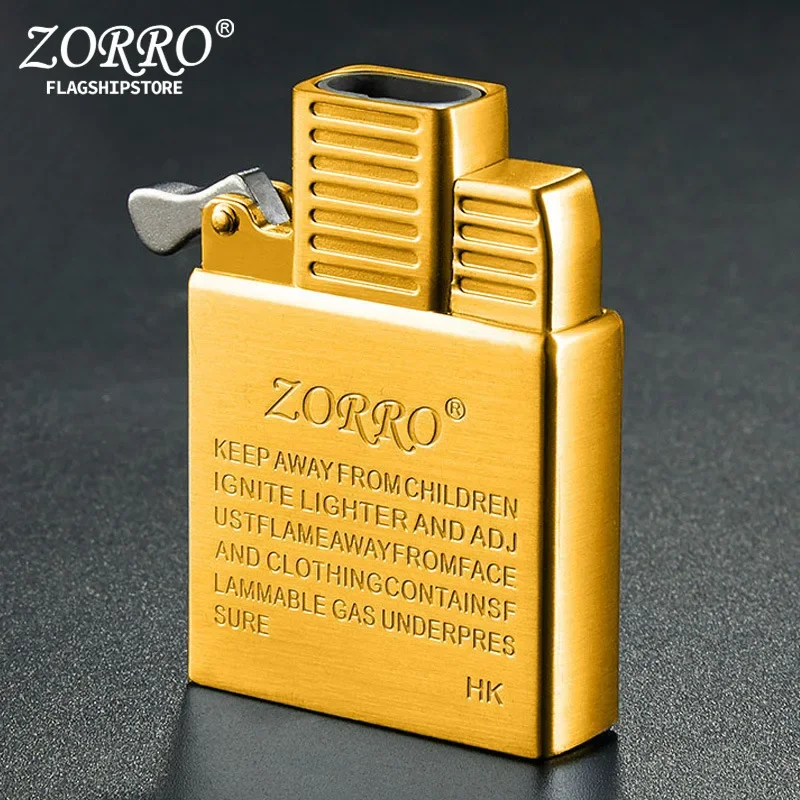 ZORRO Dual Fire Torch Insert Lighter Gas Jet Windproof Flint Gasoline Oil Lighter Inflatable Butane Kerosene Liner DIY Tool