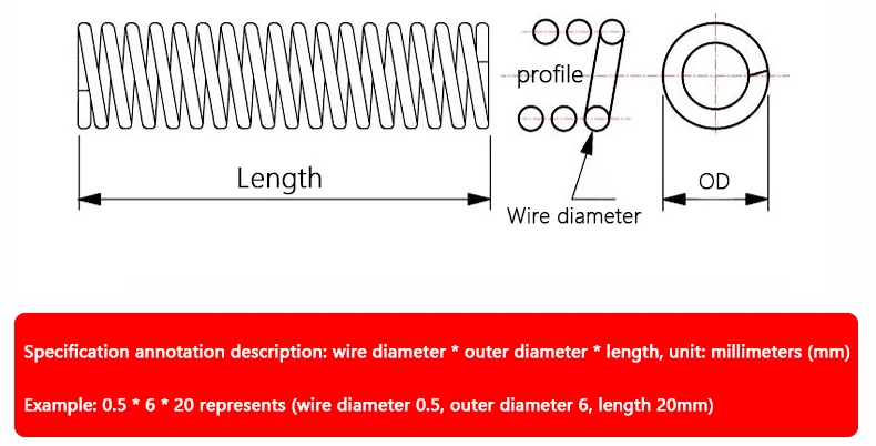 10 ~ 20 Stuks/Partij 0.7Mm 304 Roestvrijstalen Compressieveer Od 4 ~ 12Mm; Lengte 5 ~ 100Mm, Ondersteuning Maatwerk.