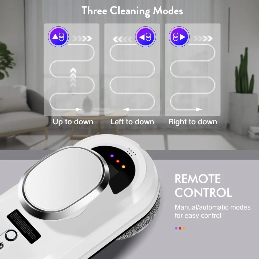 HAOYUNMA Window Cleaner Robot,Smart Glass Cleaning Robotic with 5600Pa Strong Suction,Remote Control Window Cleaning Robot For