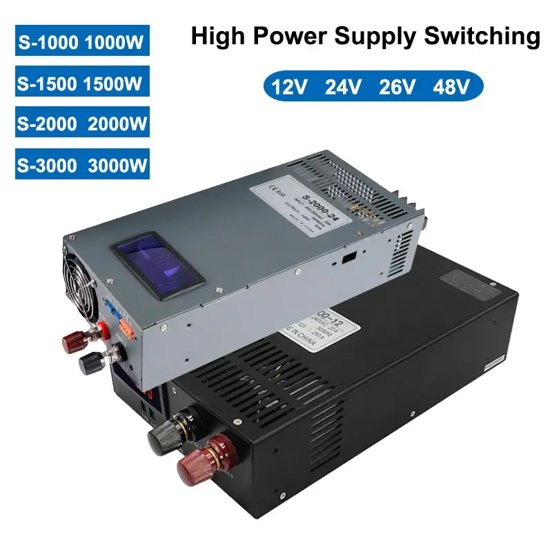 

1000W 1500W 2000W 3000W High Power Switching Power Supply 220V to 12V 24V 36V 48V AC Supply Adjustable With Display Transformer