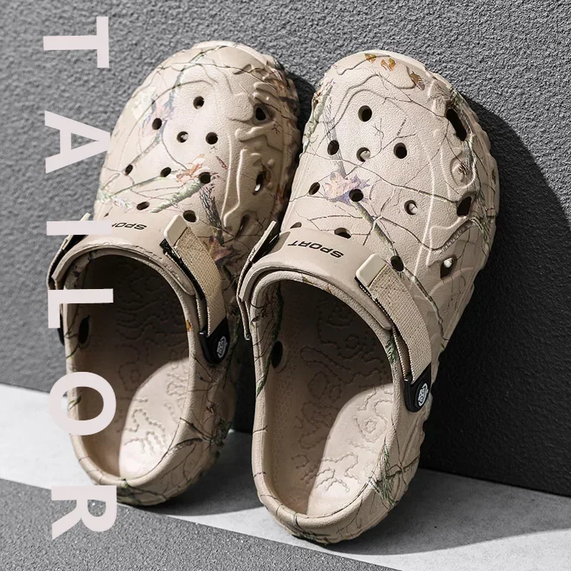 

Летние мужские сабо, сандалии, мужская обувь для дома и сада, удобные мужские тапочки, нескользящие шлепанцы с мягкой подошвой, большой размер 46 47