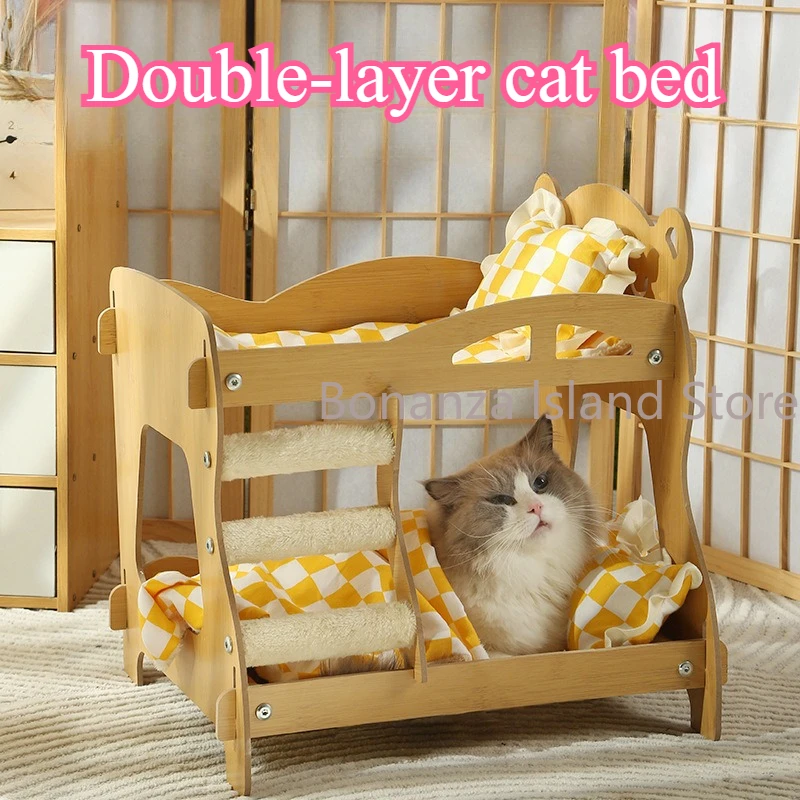 Warm Double Layer Semi-Closed Scratching Board Bed All-Season Climbing Toy for Kittens And s Indoor Pet Supplies cat accessories