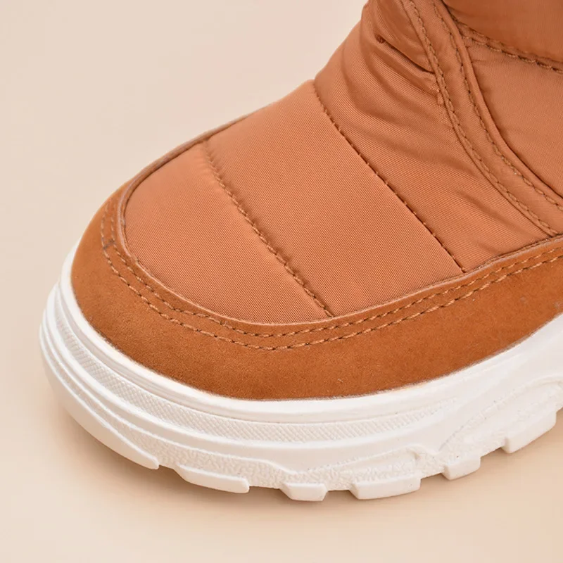 Stivali da neve per bambini con suola morbida antiscivolo Taglia 21-25 Scarpe da bambino in cotone nero foderate in pile caldo invernale