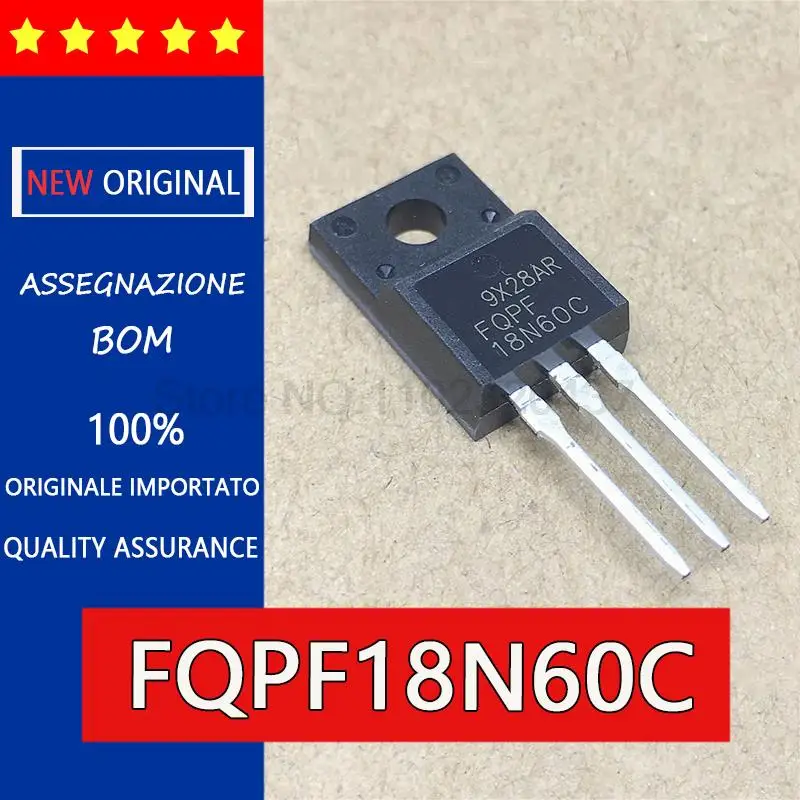 5PCS original FQPF18N60 FQPF18N60C 18NM60N 18N60 TO-220F LCD power supply pipe, MOS field effect tube,