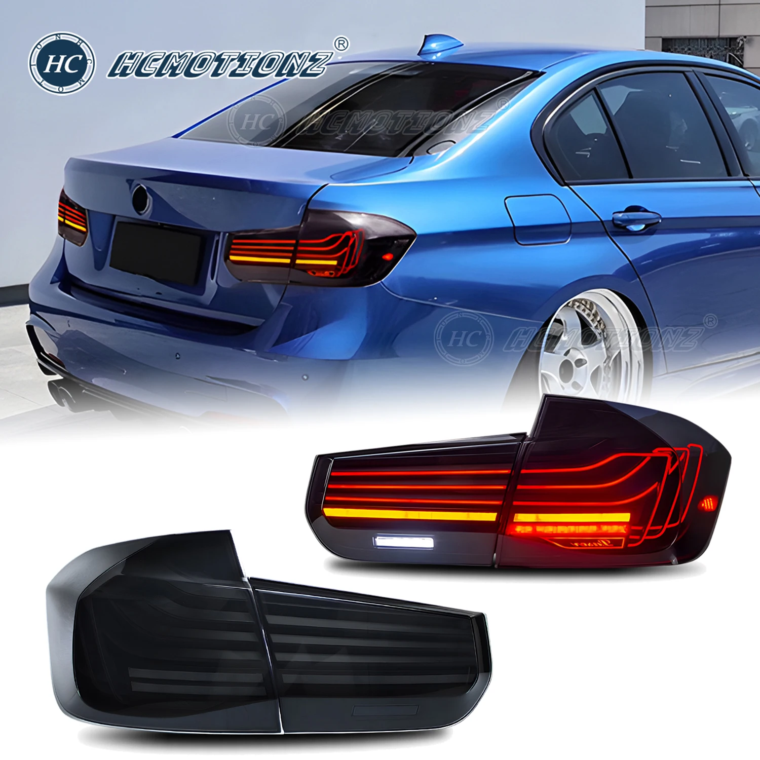 HCMOTIONZ CLS design Car Back Lamps Assembly 2012-2018 F30 F80 DRL Animation Tail Lights For BMW 3 Series