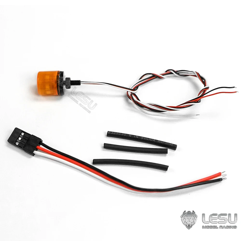 Modelo de cabine rc, 1 peça, aviso rotativo, luz led, tensão 3v para rc 1/14 lesu, diy, caminhão trator tamiyaya, carros