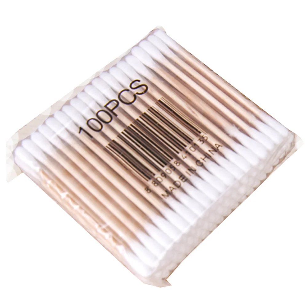 

100pcs Wooden Stick Cotton Swabs Double Tipped Cotton Stick Swab Cotton Swabs Wooden Stick