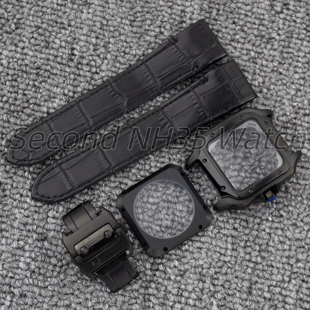 caixa-de-aco-inoxidavel-nh35-com-pulseira-de-couro-genuino-para-movimento-santos-nh35-nh36-a-prova-d'Agua-pecas-para-relogio-masculino-quadrado-de-38mm