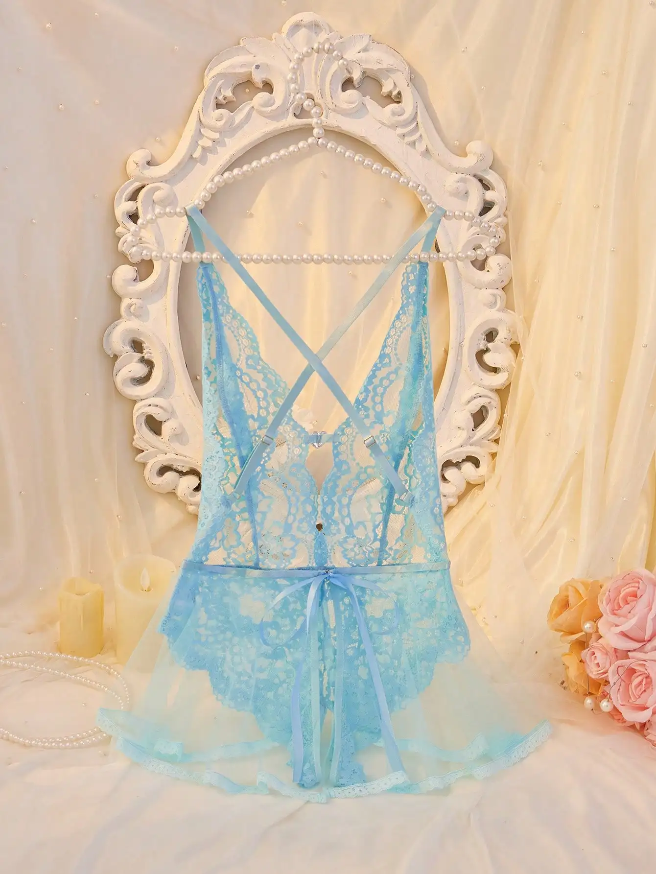 Nova lingerie sexy bodysuit o pescoço com renda profunda v sem costas lingerie sexy bodysuit para mulher