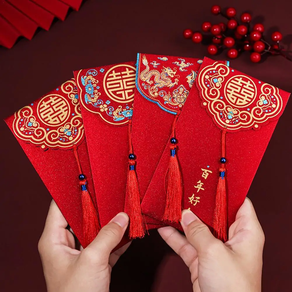 2025 Chinese New Year Red Envelopes Creative Spring Festival Red Packet Traditional Lucky Money Pockets New Year Gifts