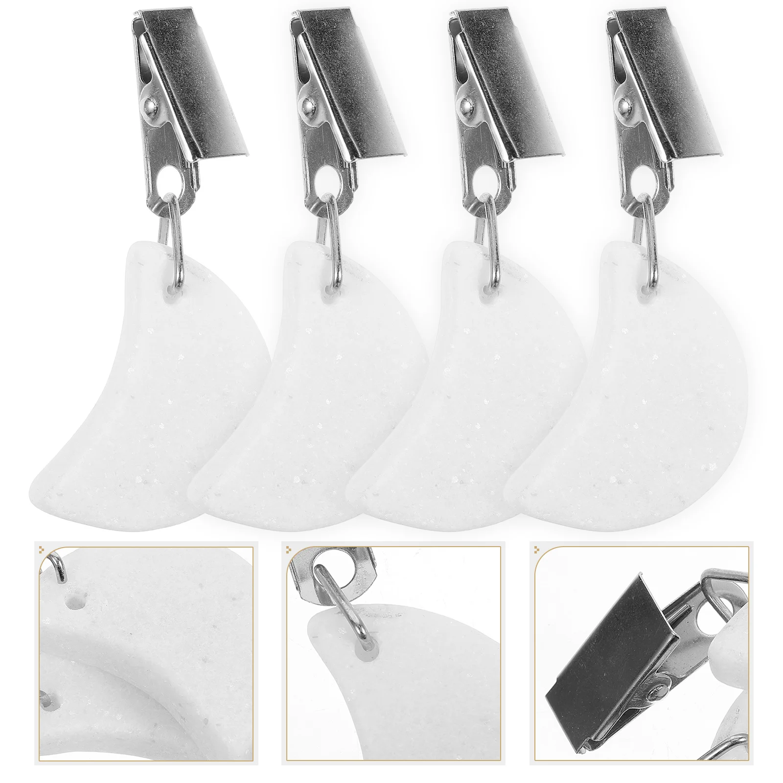 

4Pcs Moon Shape Tablecloth Clips Table Cover Weights Stone Clip Fixers Outdoor Picnic Patio Dining Table Clips Windproof