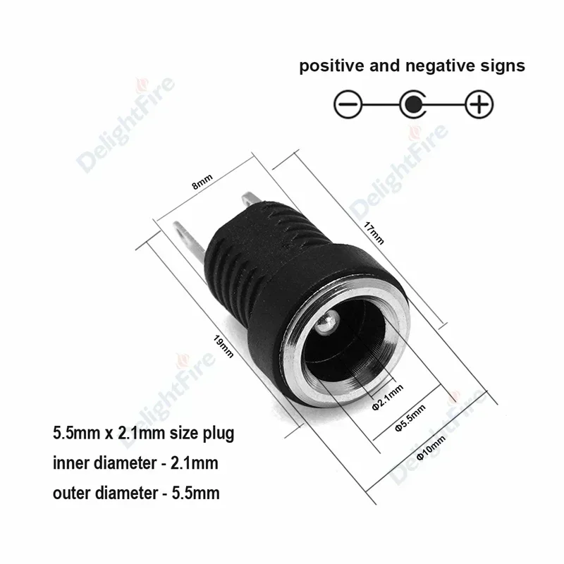 DC Power Connector 5.5mm 2.1mm 2.5mm 3.5mm 1.35mm Barrel Plug 3A 5V 12V Male Female Jack Socket Screw Nut Panel Mount Adapter