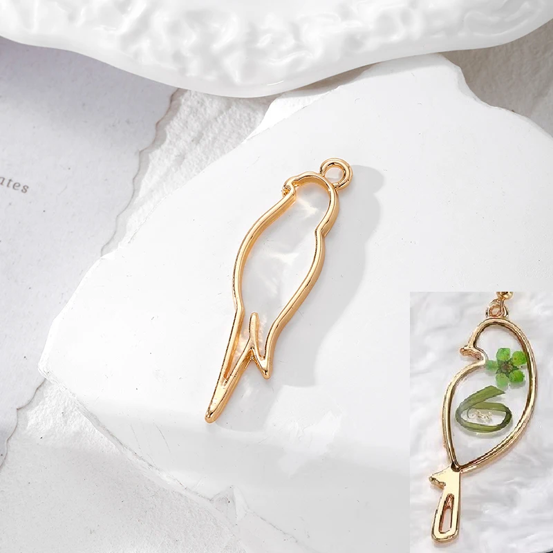 10 قطعة Kawaii الأيائل الطيور الدب الكلب فارغة قلادة صينية الحافة Charms بها بنفسك القرط قلادة اليدوية الحافة قالب صنع المجوهرات