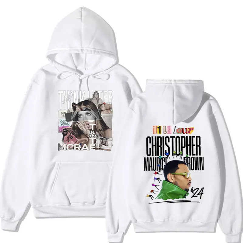 Rapper Chris Brown 11:11 Tour Hoodie Men Women Hooded Sweatshirt Fashion Casual Harajuku Hoodies Retro Streetwear Hoody Pullover